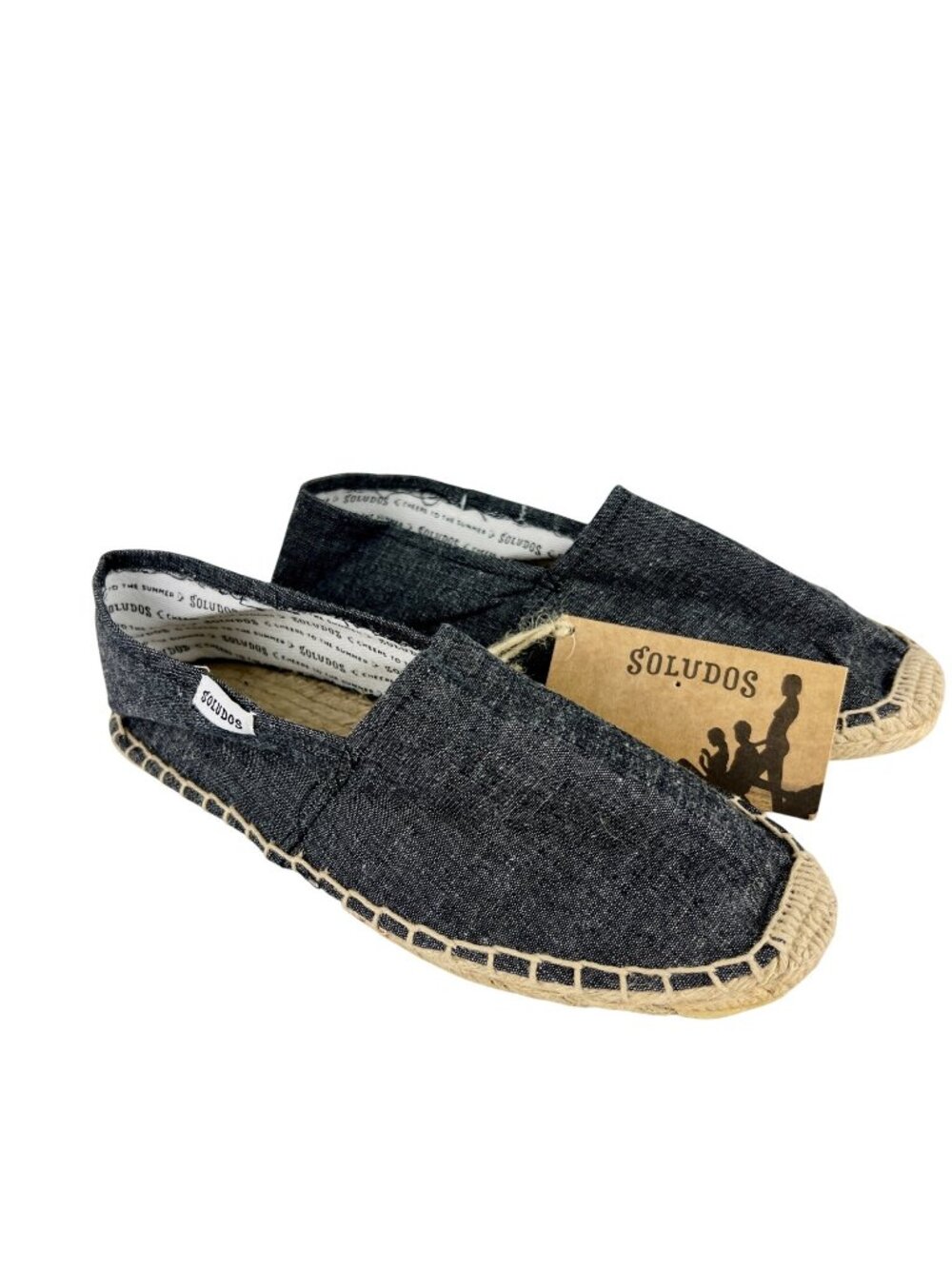 Soludos Womens Dali Espadrille Flat Slip on Gray Canvas size EU 37 US 6 6.5